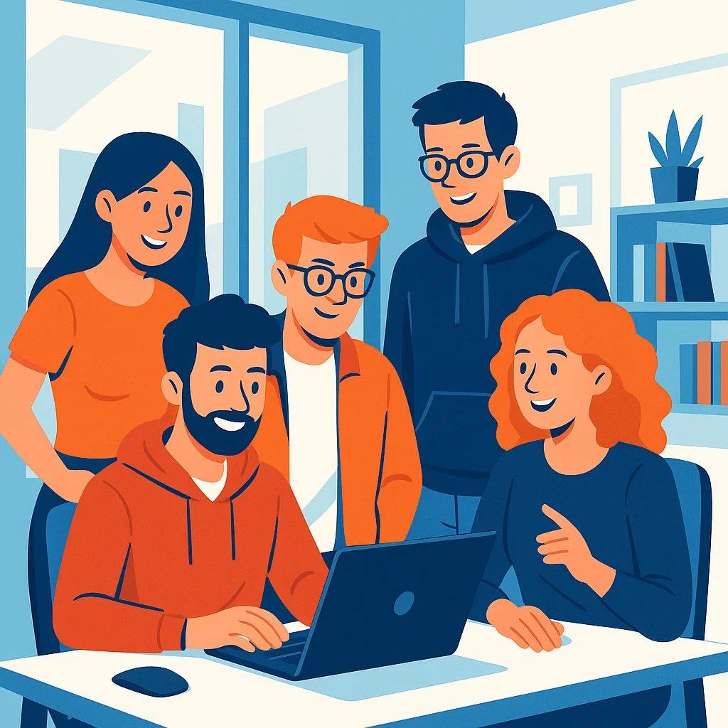 Junge Menschen in einem modernen Büro